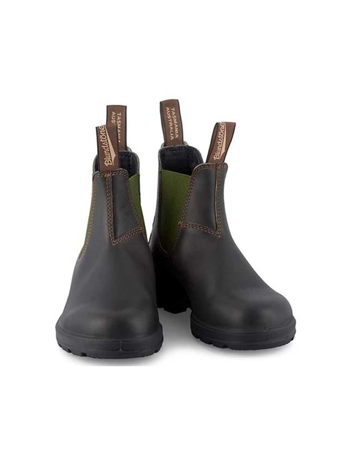 Blundstone 519 Stout Brown Leather With Olive Elastic Griggs Agri