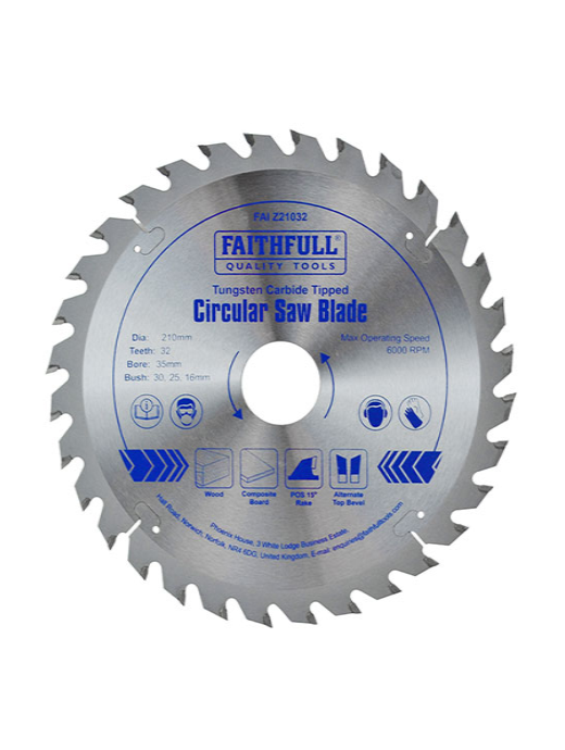FAITHFULL TCT CIRCULAR SAW BLADE 210 X 35MM X 32T