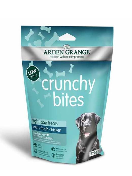 Arden Grange Crunchy Bites Light Dog Treats Rich In Chicken 225g