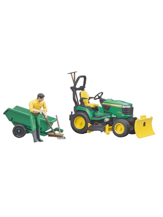 Bruder John Deere Lawn Tractor with Trailer and Gardiner Griggs Agri