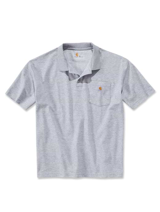 Carhartt Loose Fit Midweight Short-Sleeve Pocket Polo Heather Grey