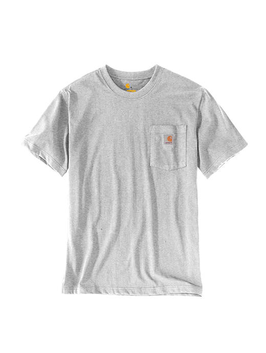 Carhartt Relaxed Fit Heavyweight Short-Sleeve K87 Pocket T-Shirt Heather Grey