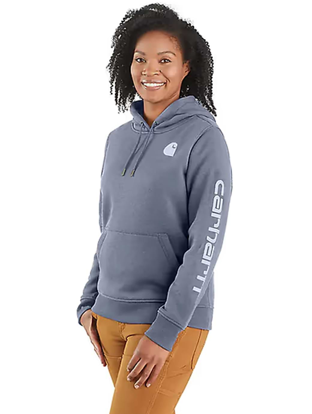 Carhartt Women's Logo Sleeve Graphic Sweatshirt Wisteria Heather