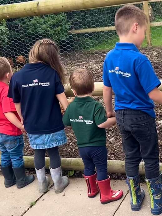 Back British Farming Children's Polo Top Forest Green