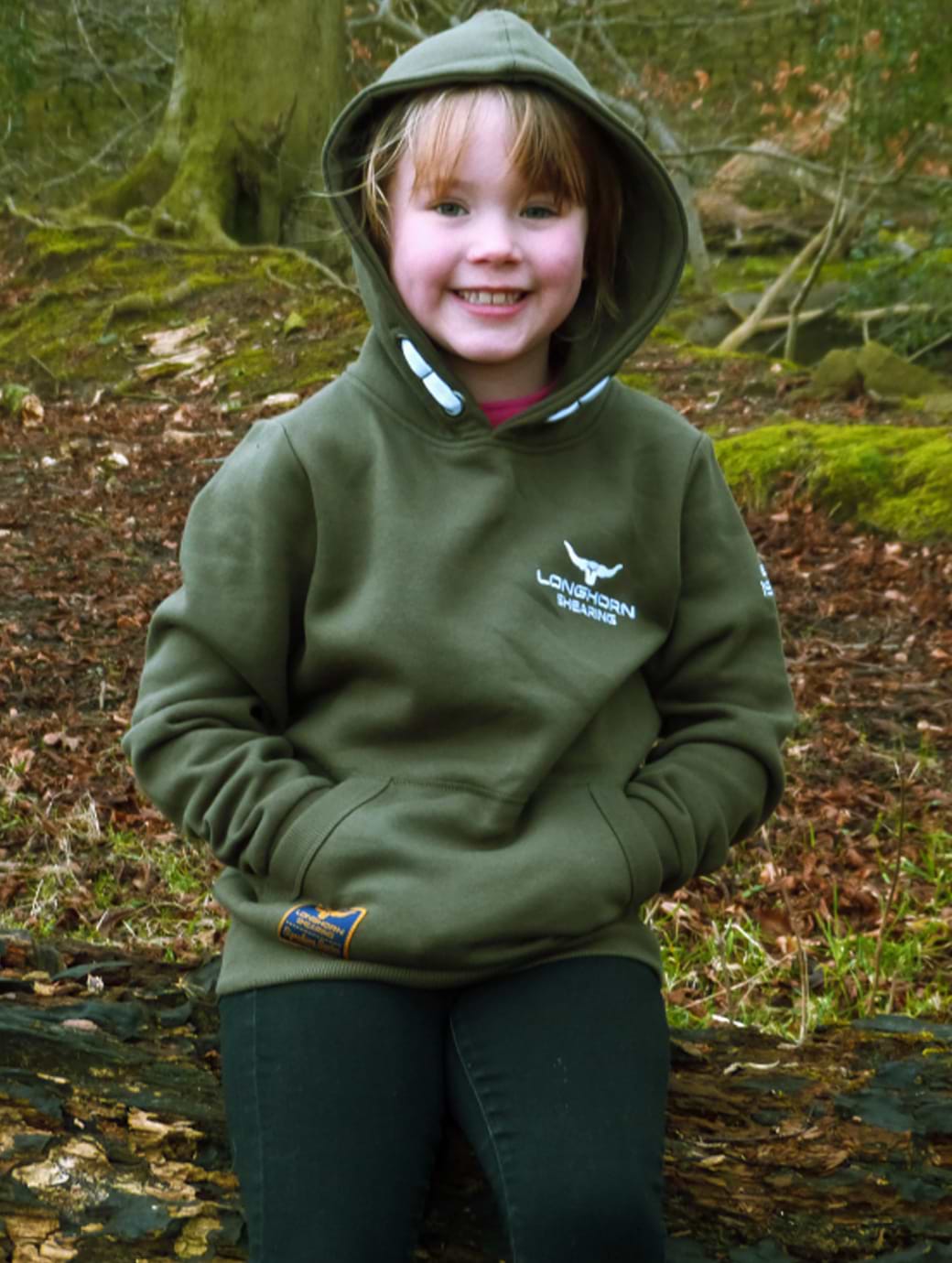 Horner Shearing Children's Longhorn Signature Series Hoodie Khaki 