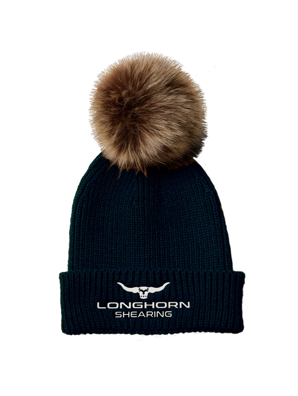 Horner Shearing Longhorn Bobble Hat Black