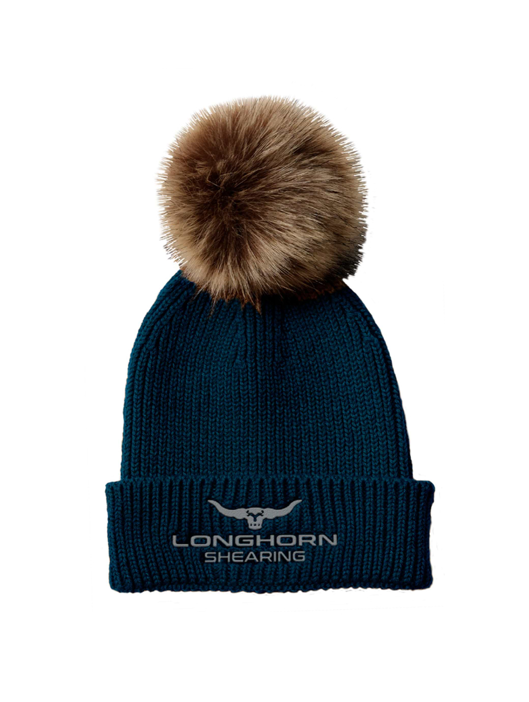 Horner Shearing Longhorn Bobble Hat Navy