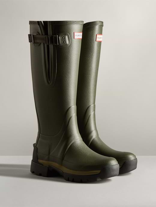 Hunter Women s Balmoral Side Adjustable Neo Tech Sole Boot Dark Olive