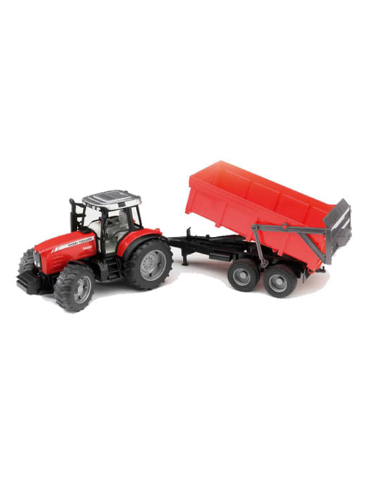 Massey Ferguson 7480 with tipping trailer