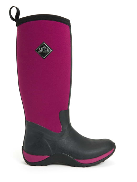 Muck Boots Arctic Adventure Pull On Wellies Black Maroon Griggs Agri