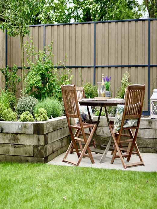 Durapost Vento Fence Panel Kit Natural with Olive 1.8m x 1.8m
