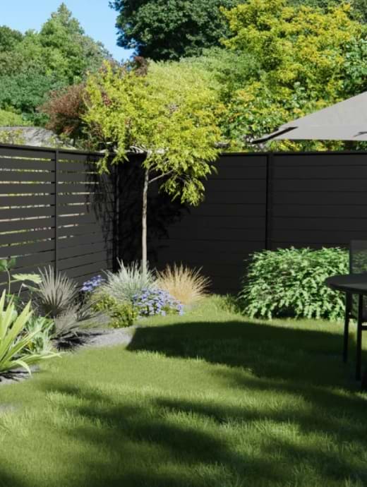 DuraPost Sleek Privacy Panel Sahara Black 1.82m x 0.6m