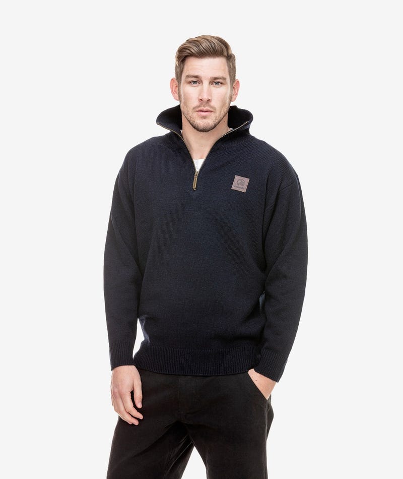 Swanndri Mariner Wool Sweater Navy