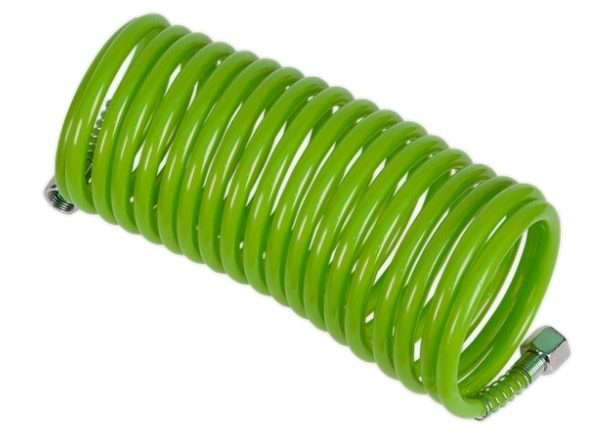 SEALEY PE Coiled Air Hose 5m x Ø5mm with 1/4"BSP Unions 