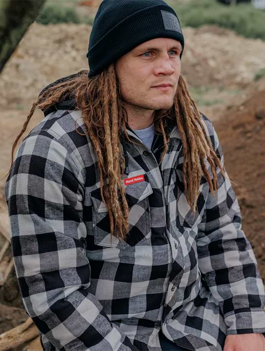 Hard Yakka Men s Quilted Flannel Shirt Black Griggs Agri