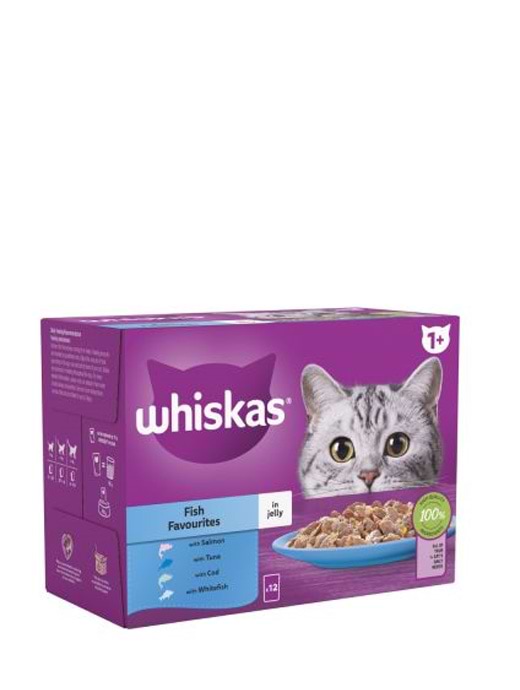 Whiskas 1+ Fish Selection In Jelly 40 x 85g Pouches