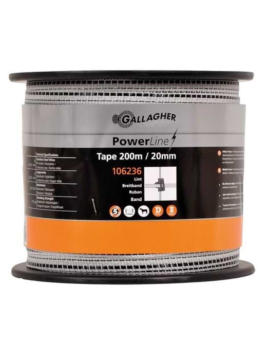 Gallagher Powerline Tape 20mm x 200m 