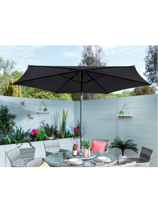 BALEARIC MARKET PARASOL DARK GREY