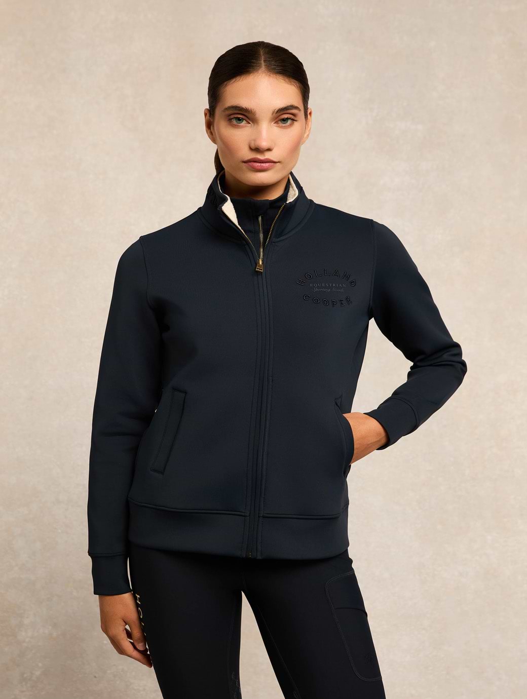 Holland Cooper Training Zip Through Sweat Ink Navy