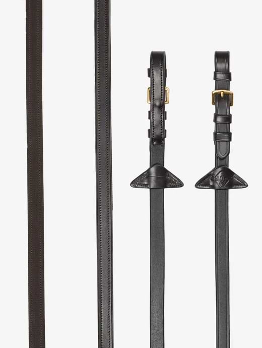 LeMieux Rubber Half Lined Reins Brown/Brass