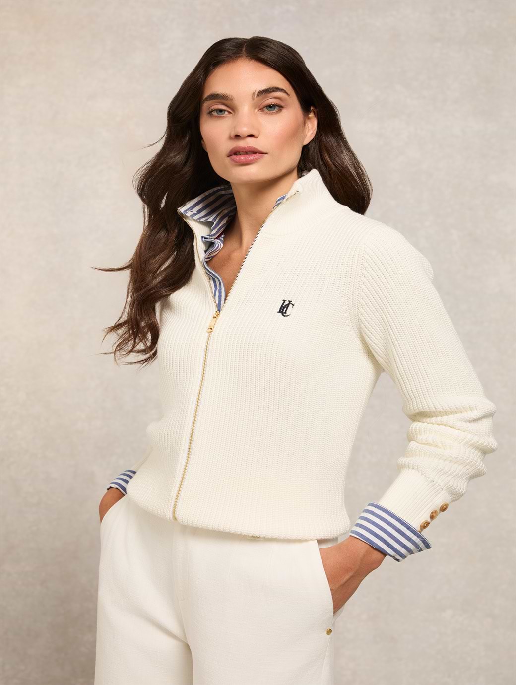 Holland Cooper Northleach Cardigan Natural