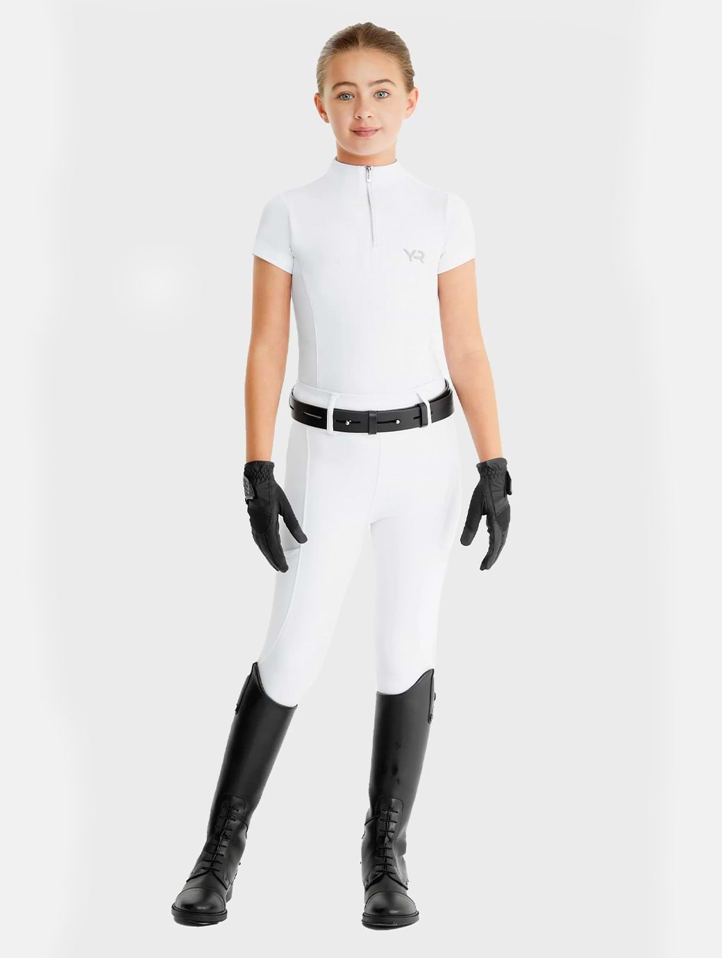Aztec Diamond Young Rider White Short Sleeve Base Layer