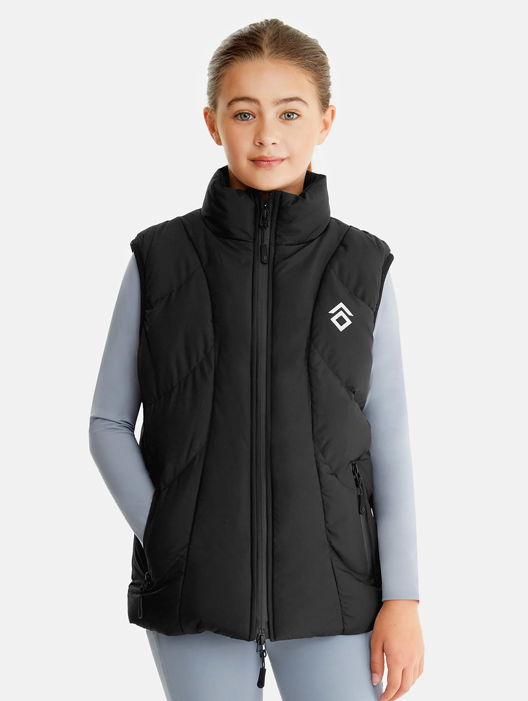 Aztec Diamond Young Rider Puffer Gilet Black