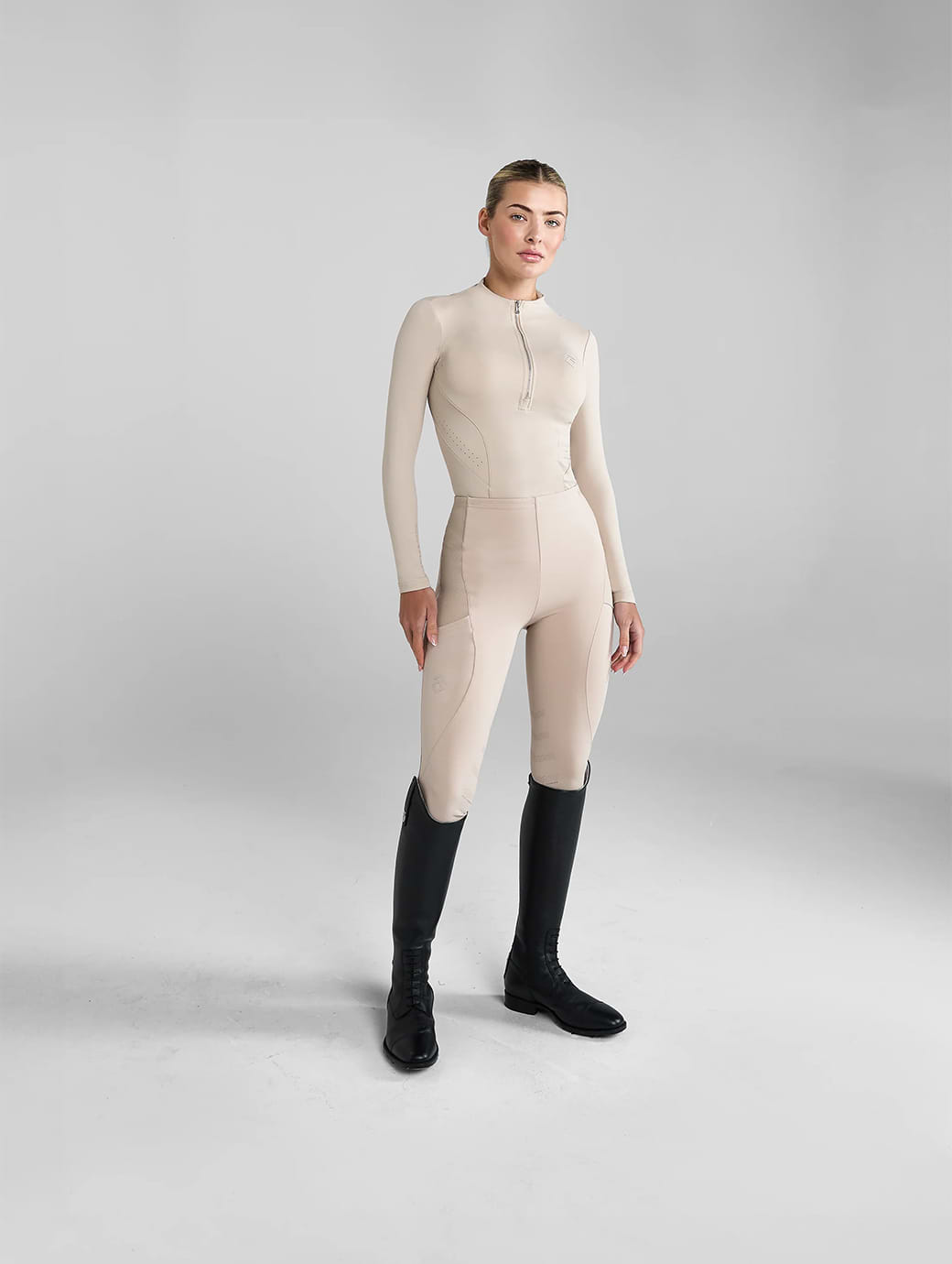 Aztec Diamond Beige Core Leggings Knee Grip