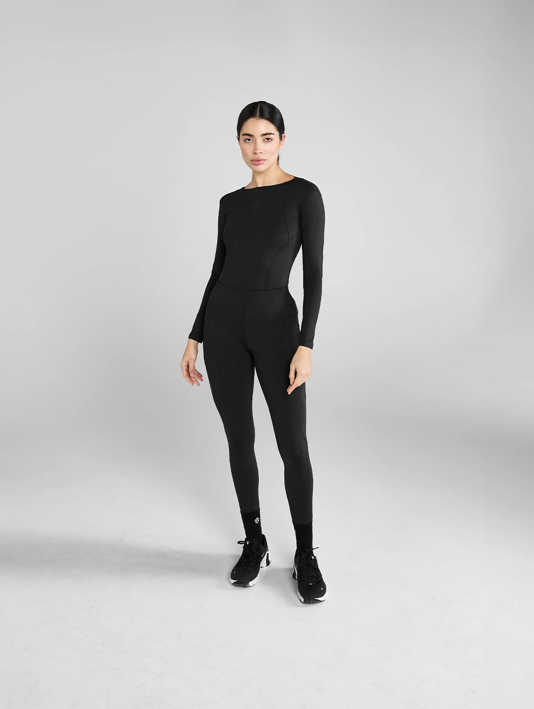 Aztec Diamond Black Premium Long Sleeve Sculpt Top 