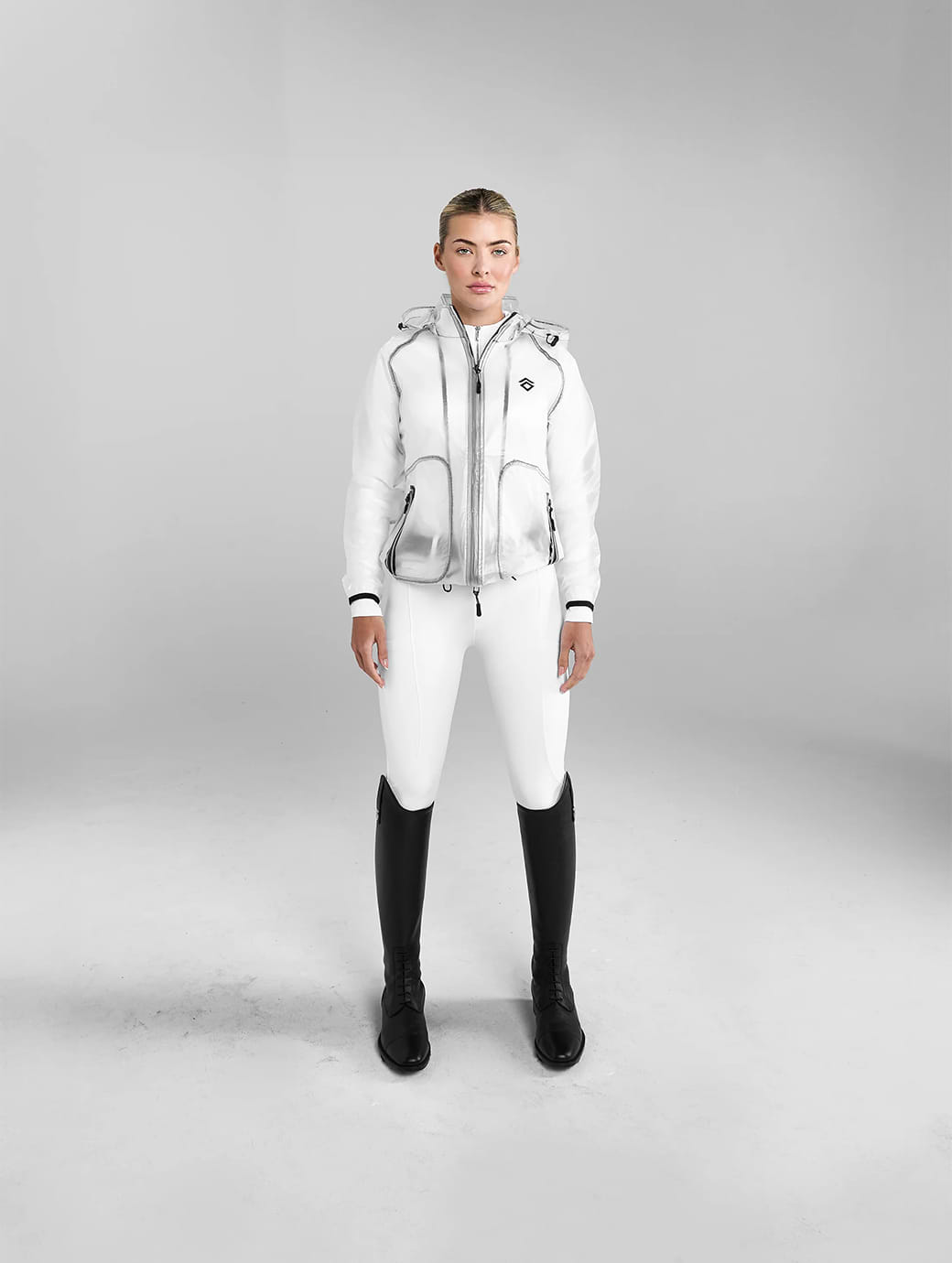Aztec Diamond Clear Rain Jacket White
