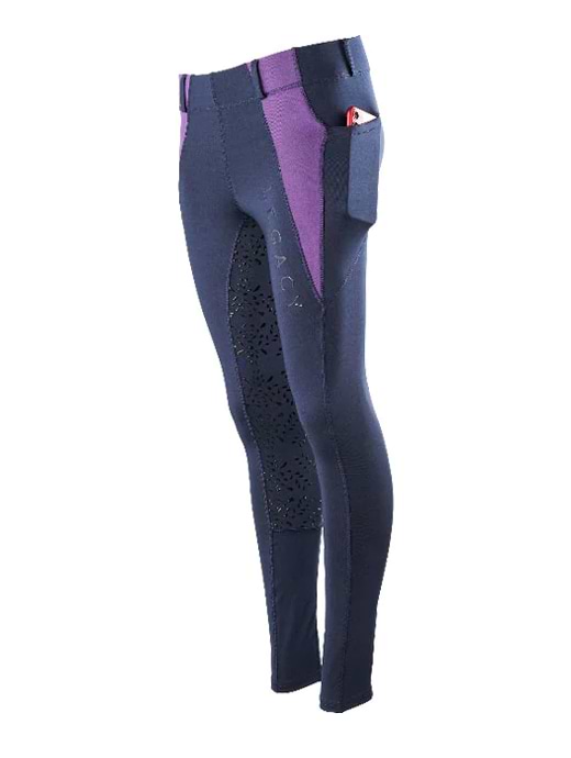 Legacy Children's Riding Tights Navy/Purple