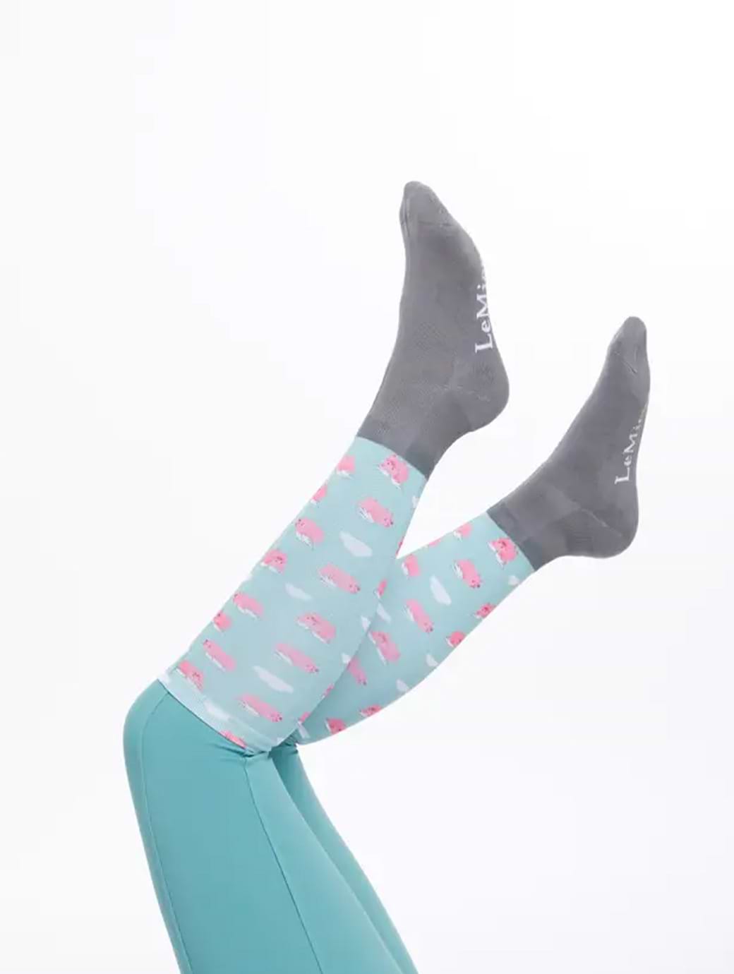 LeMieux Adult Footsie Socks Flying Pigs