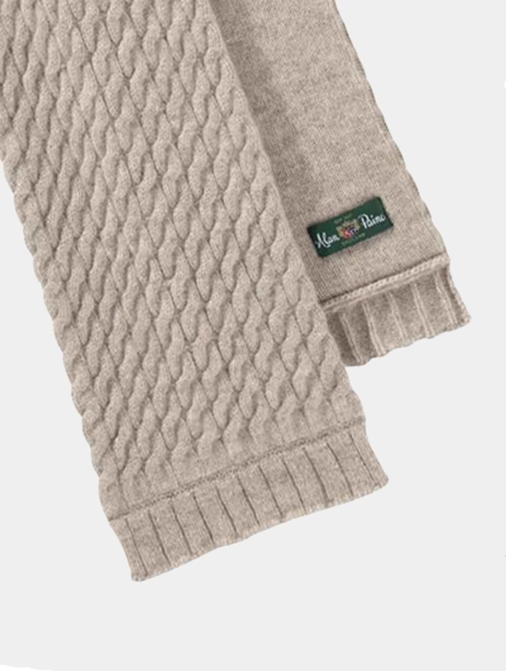 Alan Paine Lochpine Cable Scarf Ecru