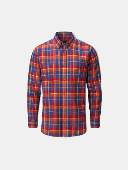 Alan Paine Men's Ilkley Flannel Button Down Shirt Red
