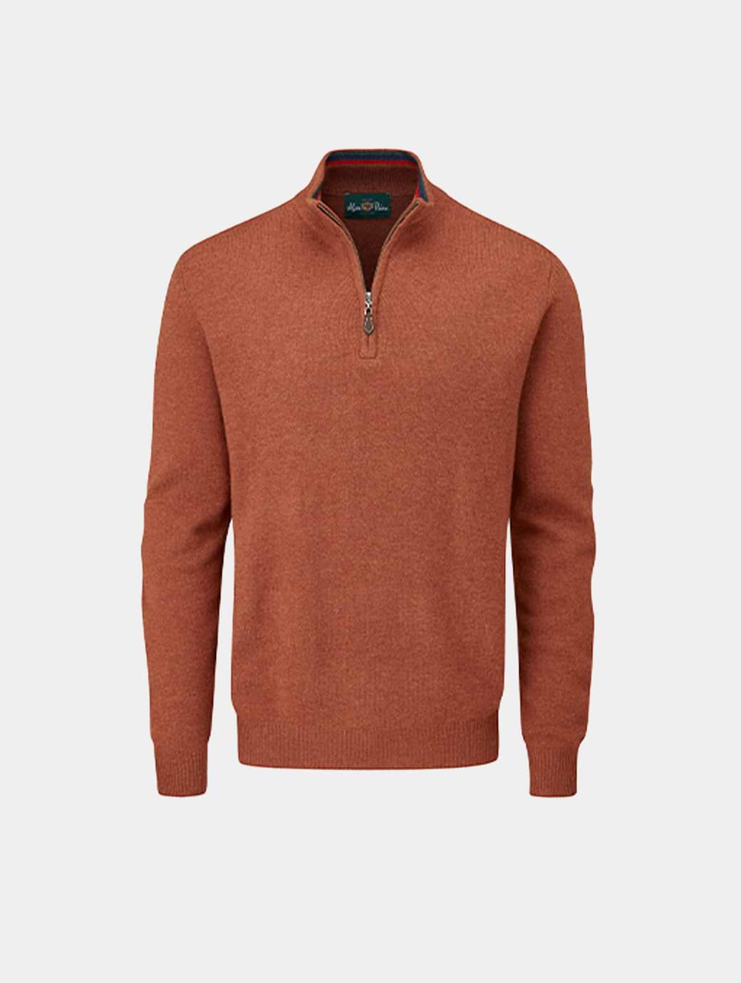 Alan Paine Men's Streetly 1/2 Zip Mock Neck Tiger