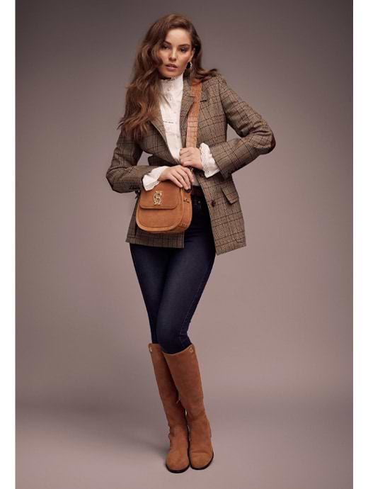 Holland Cooper Albany Knee Boots Tan Suede Griggs Equestrian