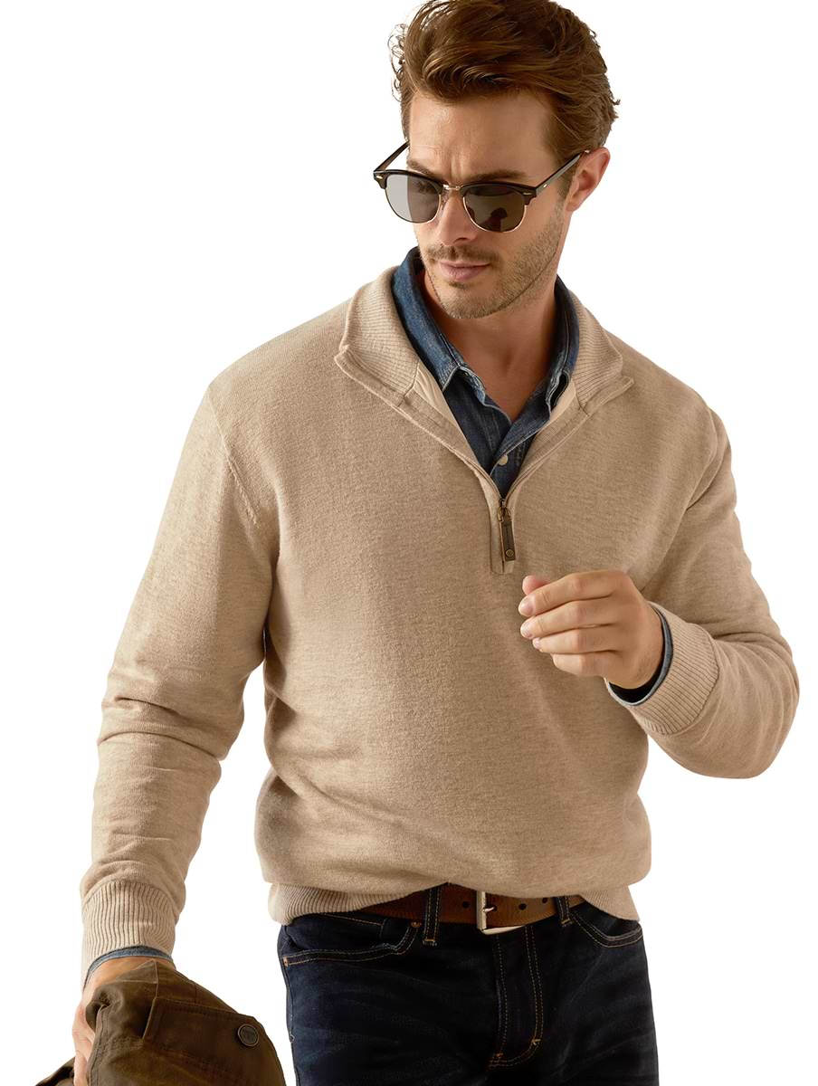 Ariat Men's Bolinas 1/4 Zip Oatmeal