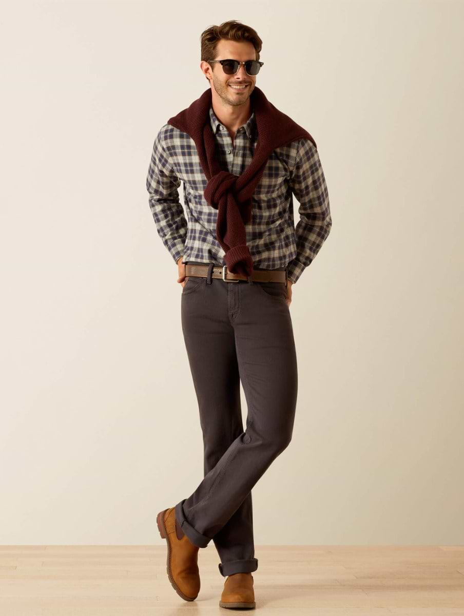 Ariat Men's Simmental Long Sleeve Shirt Horizon Plaid