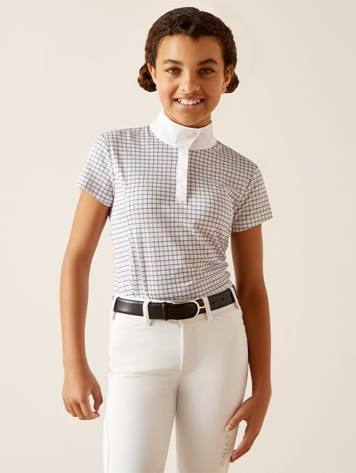 Ariat Youth Aptos Show Shirt Blushing Rose Check
