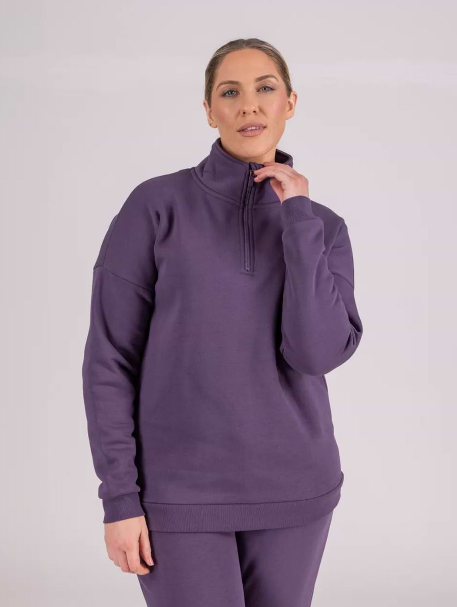Aubrion Half Zip Sweater Purple