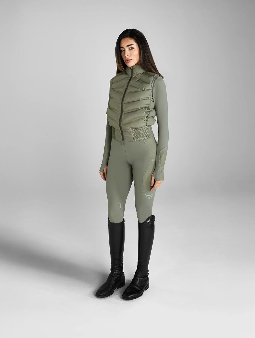 Aztec Diamond Lightweight Gilet Sage 