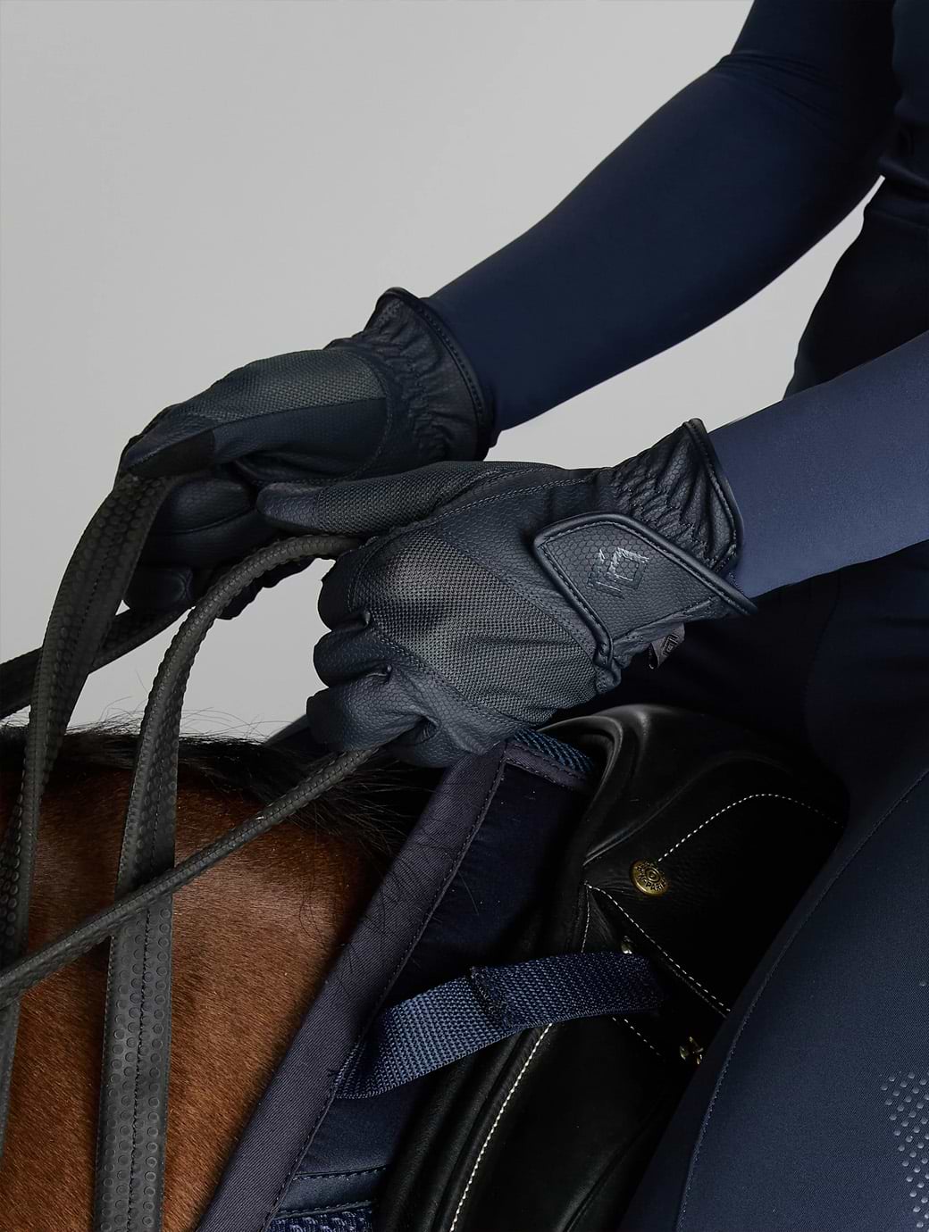 Aztec Diamond Young Rider Navy Pro-Grip Gloves