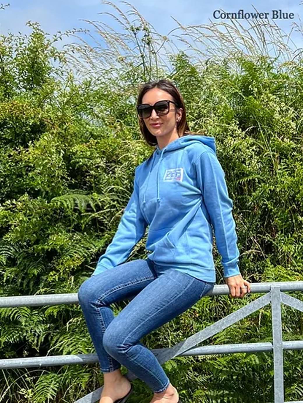Back British Farming Classic Hoodie Cornflower Blue