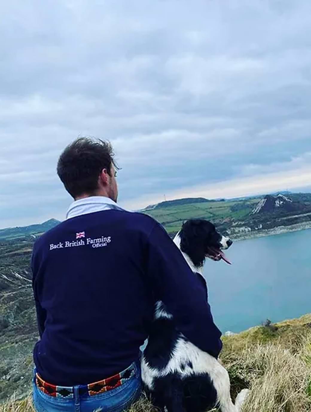 Back British Farming Classic Rugby Shirt Navy