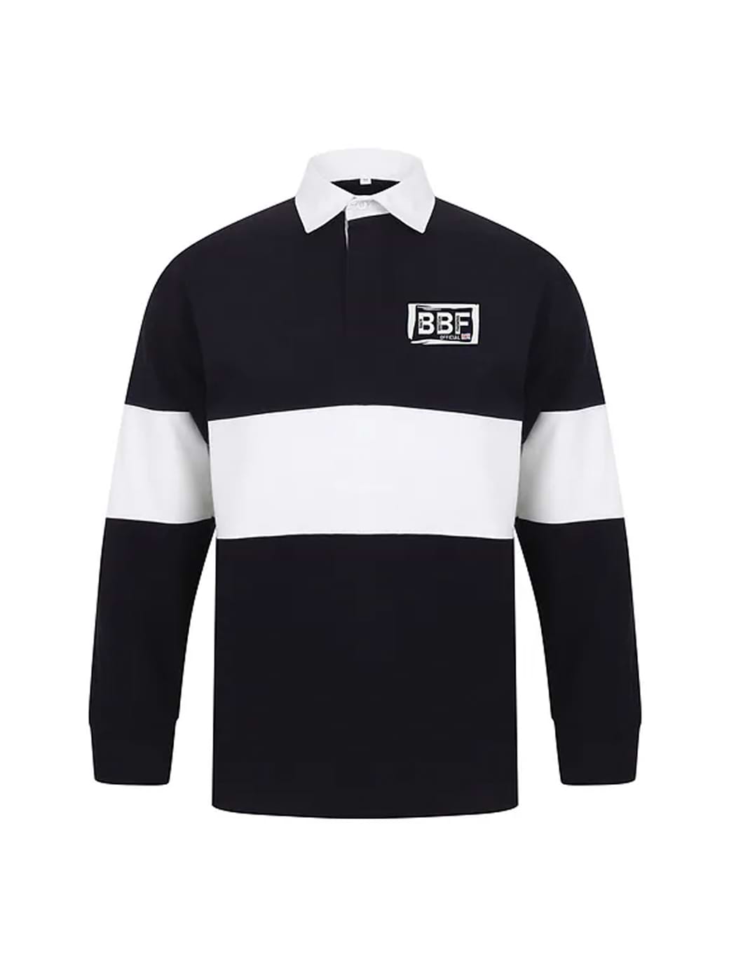 Back British Farming Men's Panelled Rugby Top Navy/White