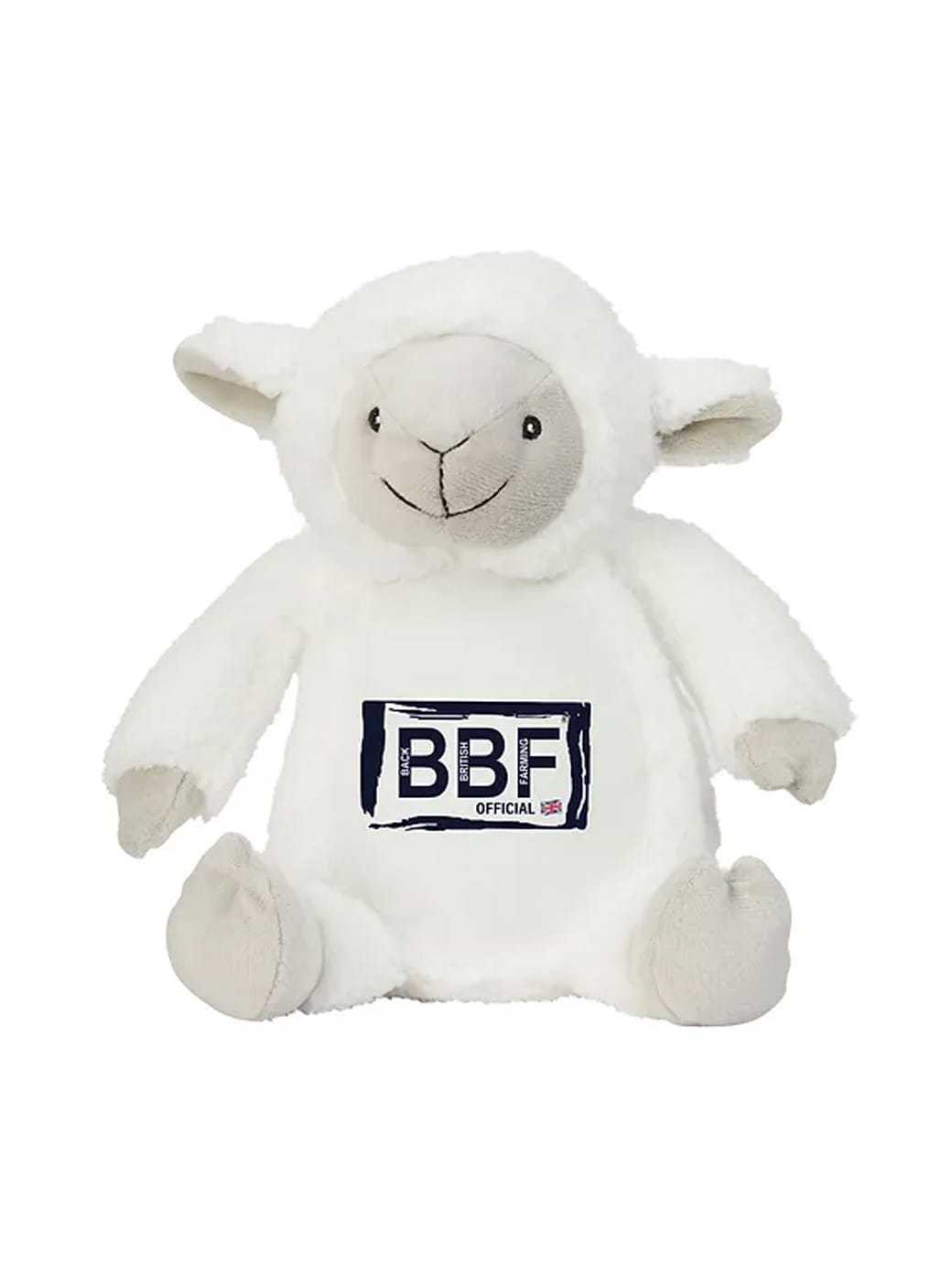 Back British Farming Plush Teddy Lamb Black Logo