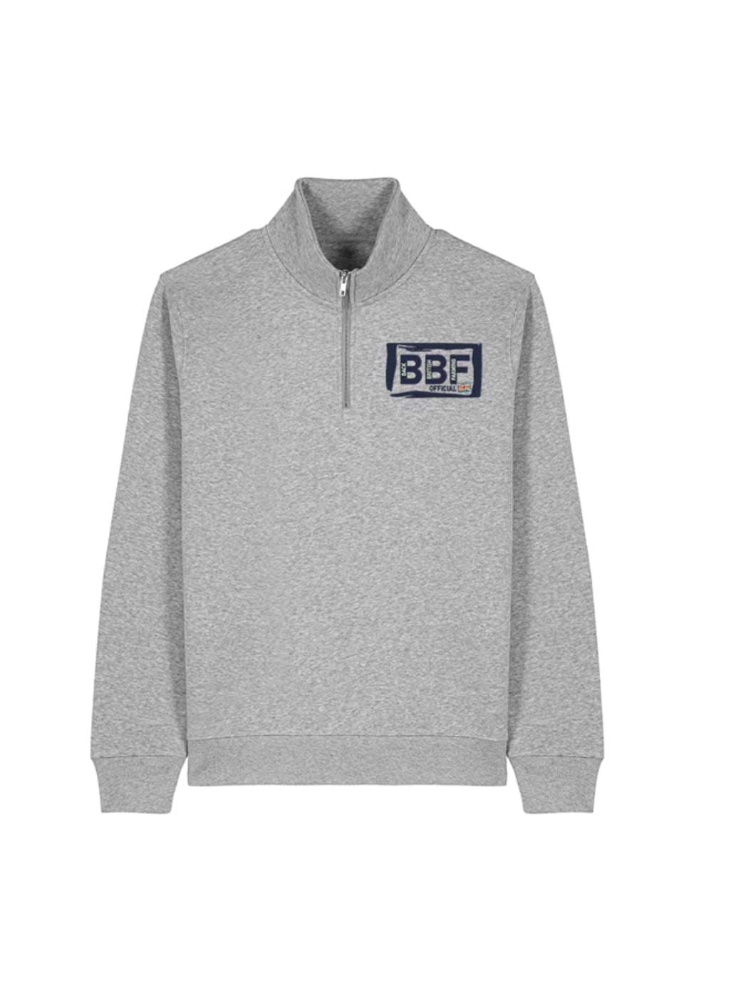Back British Farming Premium Quarter Zip Heather Grey