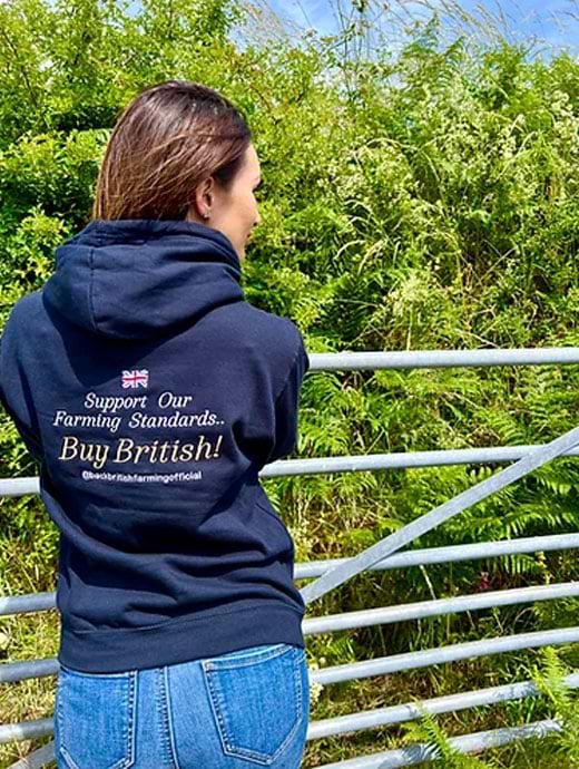 Back British Farming Unisex ‘Buy British’ Pro Hoodie Navy