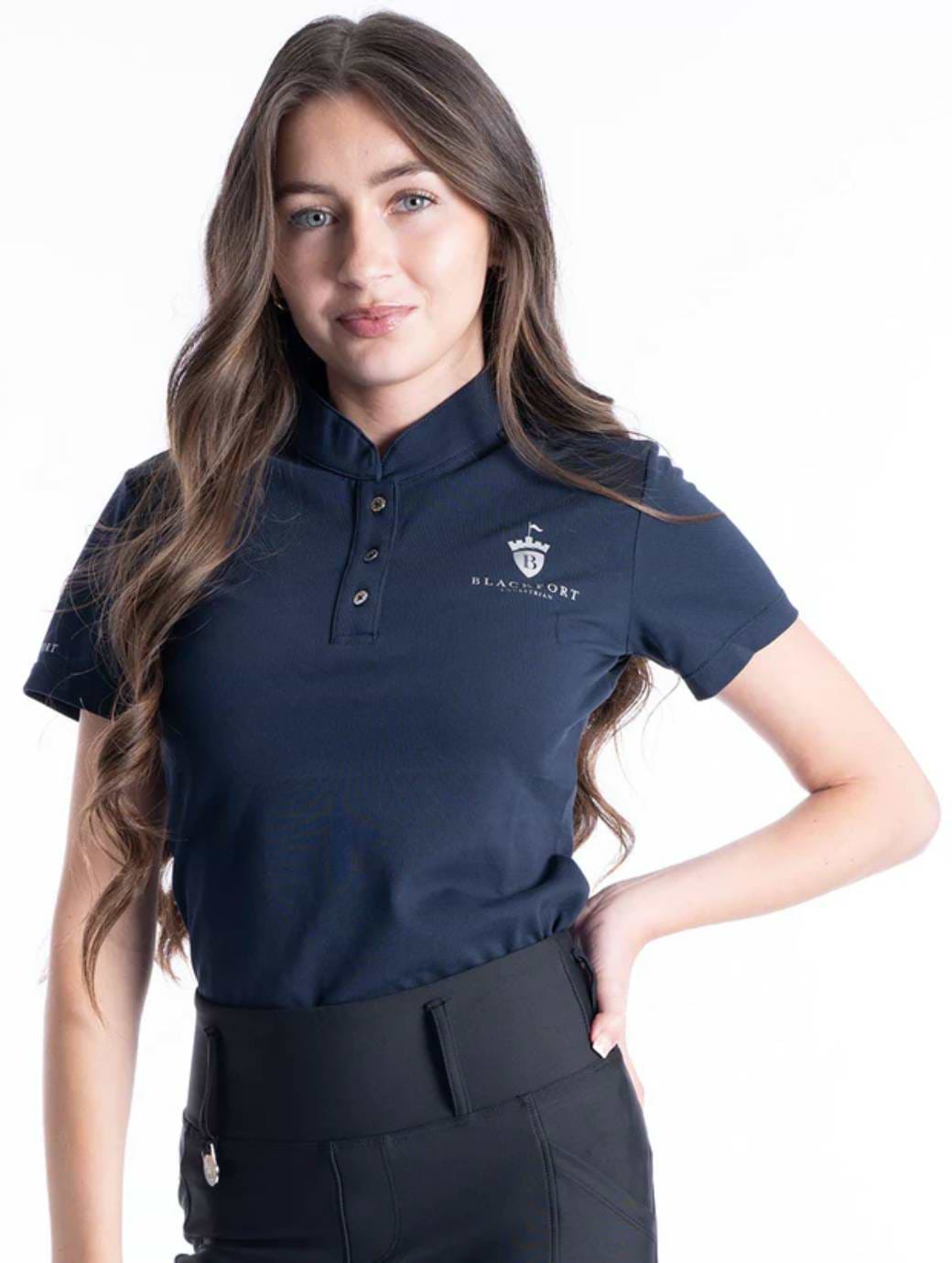 Blackfort Equestrian Navy & Black Tech Polo Shirt
