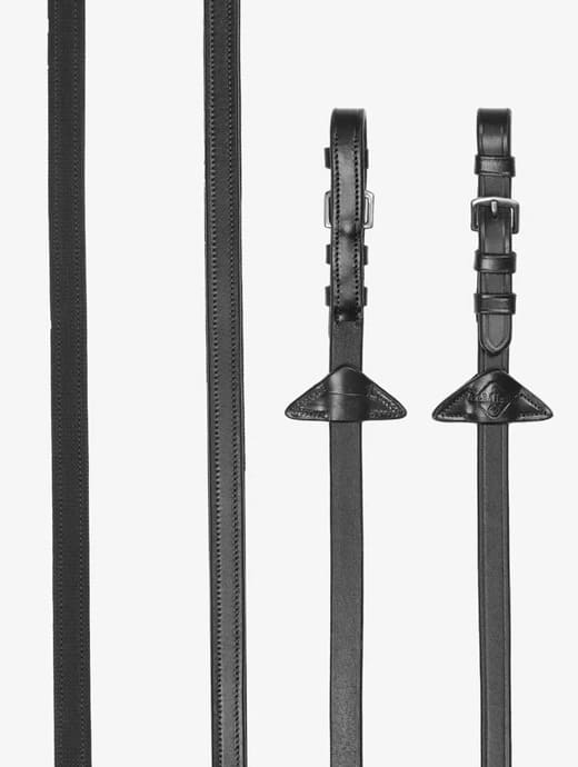 LeMieux Rubber Half Lined Reins Black/Silver